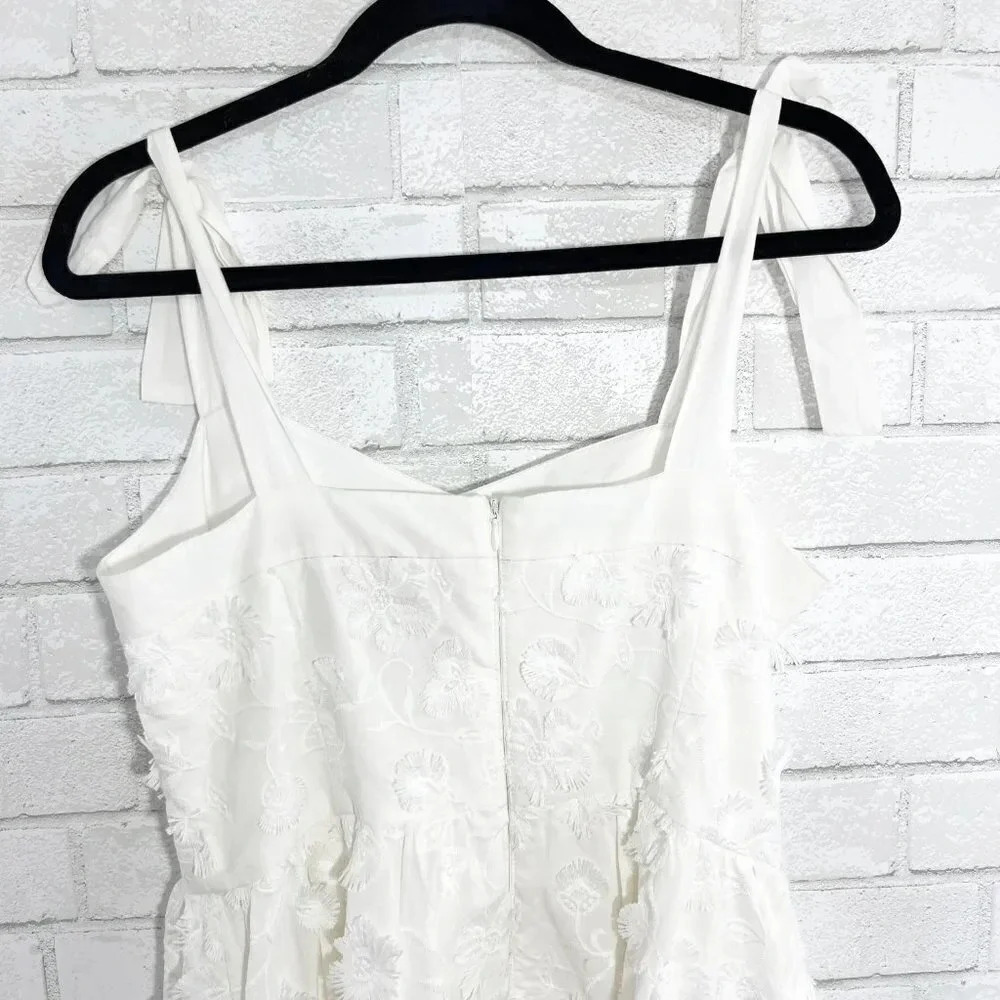 Gal Meets Glam for Anthropologie White Boho Trudy Embroidered Dress Size 10 - Picture 7 of 13
